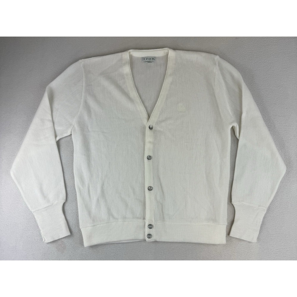 Vintage‎ IZOD Sweater Men's XL Button Cardigan Crest Logo USA 80s